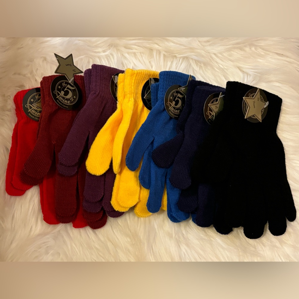 Winter Colored Knit Gloves in multiple colors, one pair